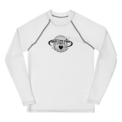 BLE Kombat Youth Rash Guard White